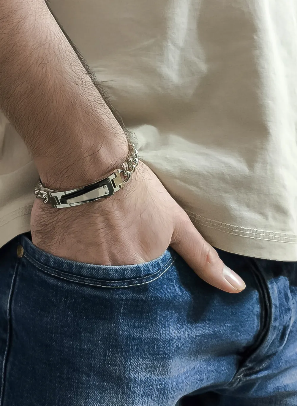 Aνδρικό βραχιόλι από ανοξείδωτο ατσάλι, ταυτότητα, 20 εκατοστά,TRIBUTE, 0230347601